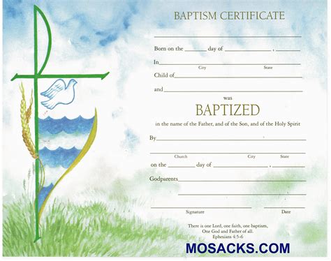 Certificate Of Baptism Printable - Printable Templates