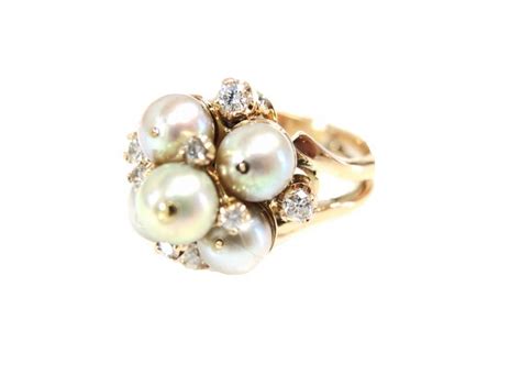 Vintage Pearl and Diamond Ring