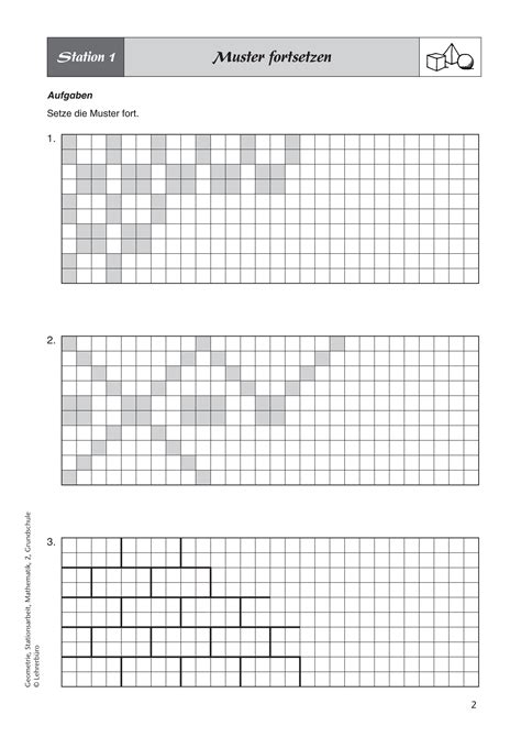 Geometrie Muster Fortsetzen Arbeitsblatt