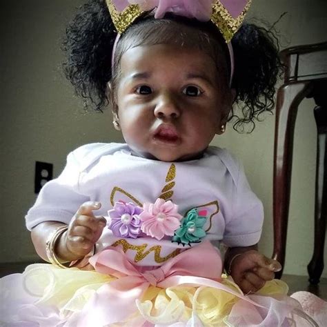 Black 20'' Realistic Black Reborn Saskia Baby Toddler Doll Girl Linda