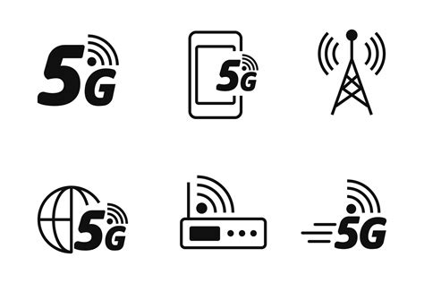 Set of 5g icon with black design 19885209 Vector Art at Vecteezy