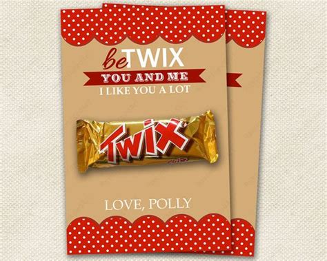 Valentine Cards, Be Twix You & Me I Like You a Lot for Giving Candy - Children or Adults ...