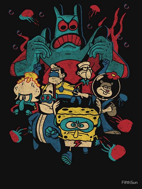 "SpongeBob SquarePants Retro Superhero Group Poster" Essential T-Shirt for Sale by FifthSun ...