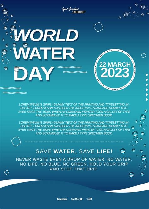 World Water Day PSD Poster Template 2023 | PSD Free Download - Pikbest ...