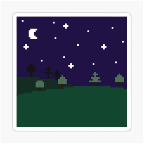 "Pixel Art Night Landscape" Sticker for Sale by Valentine145 | Redbubble