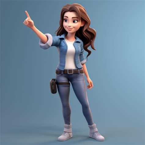 Megan A Witty And Clever 2d Cartoon Character In Jeans | Premium AI-generated image