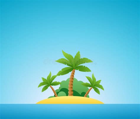 Tropical Island, Vector Nature Landscape Illustration Stock Vector ...