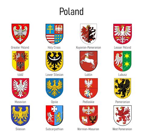 Premium Vector | Coat of arms of the voivodship of poland all polish ...