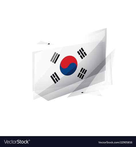 South korean flag on a white Royalty Free Vector Image