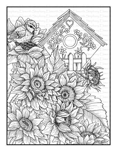 Sunflower Coloring Pages For Adults Printable