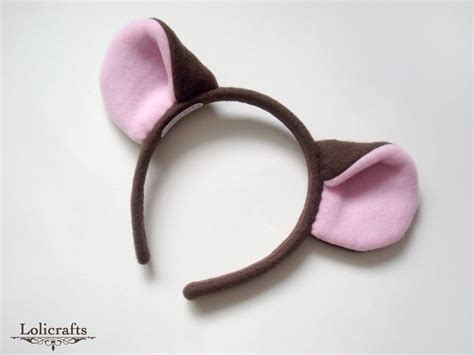 Brown Mouse or Rat Ears Headband by lolicrafts on Etsy