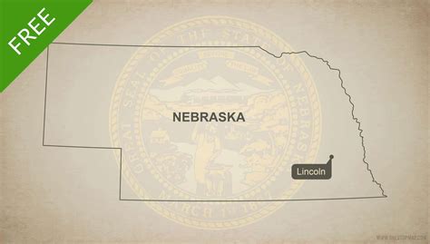 Free vector map of Nebraska outline | One Stop Map