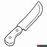 Cartoon Knife Coloring Page  Easy Drawing Guides sketch template