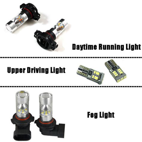 6x White LED Fog Driving DRL Light Bulbs Combo For 2007-2014 Cadillac Escalade | eBay
