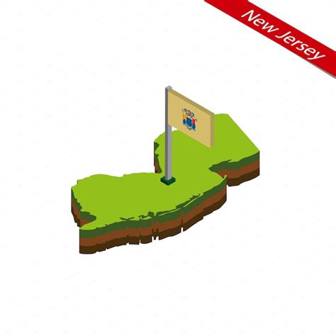 Premium Vector | New jersey isometric map and flag vector illustration