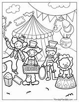 Clown Party Circus Coloring Pages sketch template