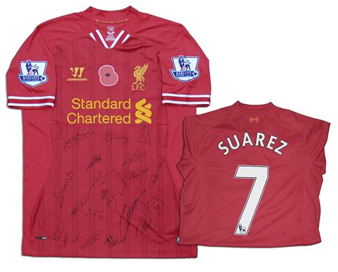 Lot Detail - Liverpool's Luis Suarez Match Worn Shirt -- Team Signed