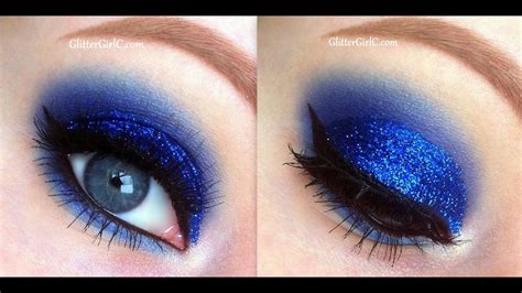 Blue Glittery Prom Makeup - YouTube