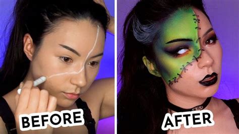 Glam Frankenstein Makeup Tutorial | SUPER EASY, BEGINNER FACE PAINT FOR ...