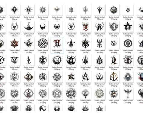 ArtStation - 100 Gothic Symbols Tattoo (PNG Files)-4K- High End Quality ...