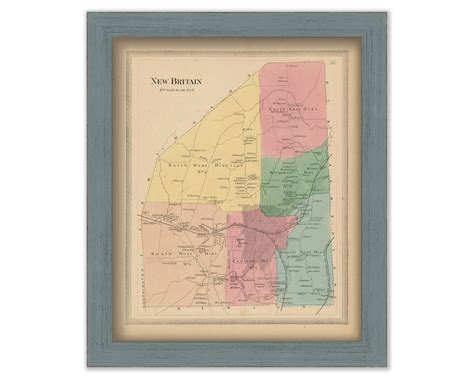 New Britain, Connecticut, 1869 Map, Replica or GENUINE ORIGINAL