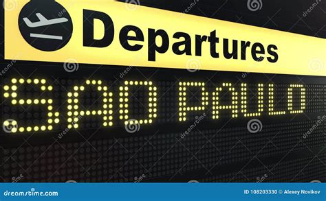 Flight To Sao Paulo on International Airport Departures Board ...