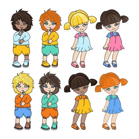 KID CHARACTERS Children Cartoon Vector Illustration Set 20749258 Vector ...