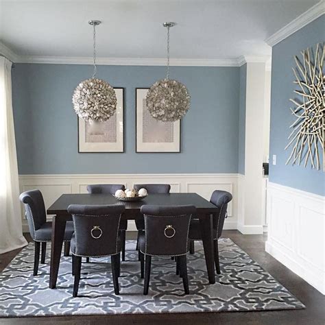 Gray And Blue Dining Room