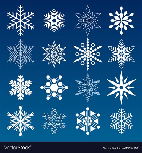 Set of winter snowflakes Royalty Free Vector Image