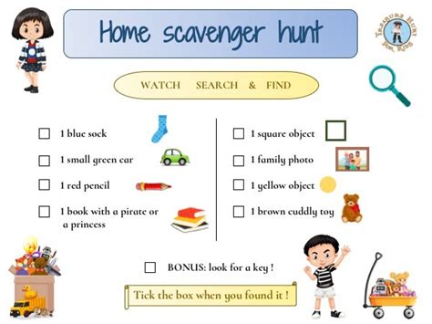 Home Scavenger Hunt - Treasure hunt 4 Kids - free games for kids