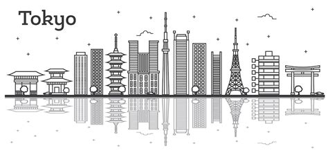 Premium Vector | Outline Tokyo Japan City Skyline with Modern Buildings ...