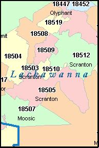 Scranton Zip Code Map - Time Zones Map