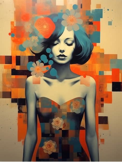 Premium AI Image | Rich graffiti painting women full face painted art illustration