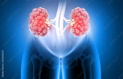 Kidney disease. Kidney cross section. 3d illustration Stock ...