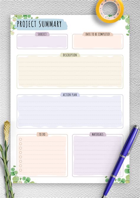 Printable Project Planning Sheets