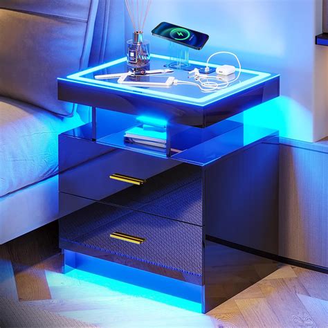 Amazon.com: vkcc LED Night Stand with Charging Station, Smart ...