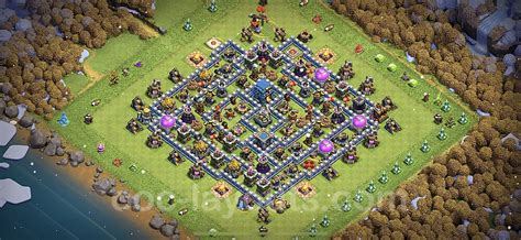 Trophy (Defense) Base TH12 with Link, Anti 2 Stars, Hybrid - Clash of ...