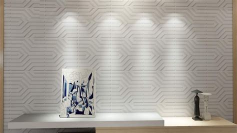 Plastic 3D Wall Panel PVC Wall Design, White, 12 Tiles 32 SF