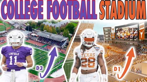 D1 College Football Stadium VS D3 College Football Stadium - YouTube