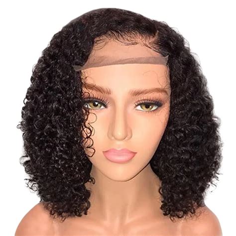 Women Wig Brazilian Less Lace Front Full Wig Bob Wave Black Natural Looking Women's Wigs Cosplay ...