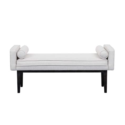 Upholstered End of Bed Bench in Natural White - Walmart.com