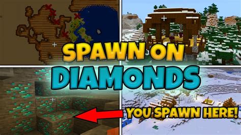 Spawn on DIAMONDS - Amazing Minecraft Bedrock 1.17 Seed - YouTube