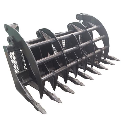 China Manufacturer Skid Steer Loader Rake Grapple Rake with Thumb - China Rake Grapple, Grapple ...