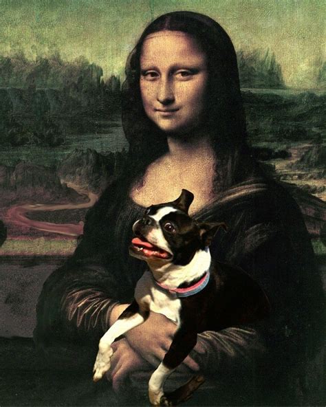 Boston Terrier Art Print With Mona Lisa Masterpiece Dog Portrait - Etsy | Boston terrier art ...