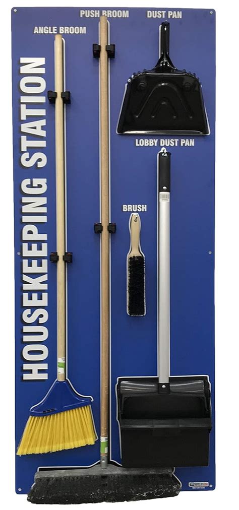 Amazon.com: 5S Housekeeping Shadow Board Broom Station Blue (with Broom Kit): Industrial ...