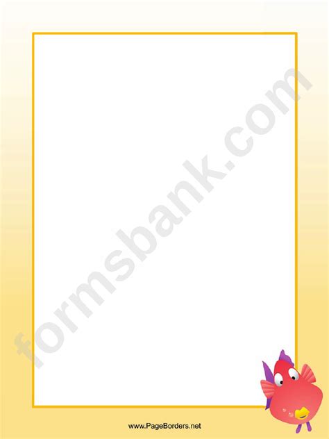 Pink Fish Border printable pdf download