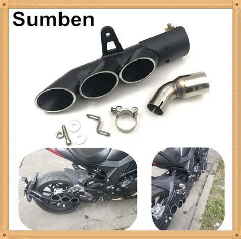 Triple Exhaust Vent 3 Holes Rear Exhaust Pipe w/ Connector for Benelli ...