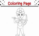 Happy miner Boy coloring Book Page For Kids And Adults 44299502 Vector  sketch template