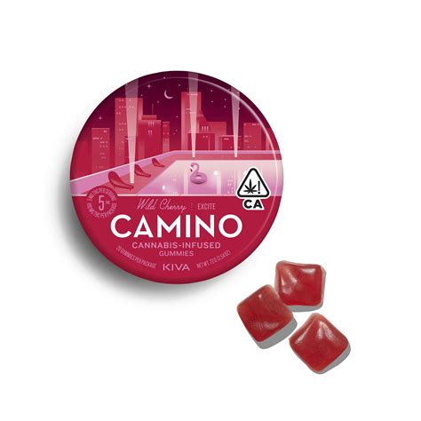 Camino Wild Cherry "Excite" Gummies - Kiva Confections