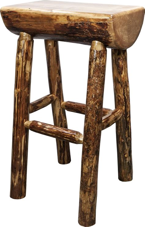 Half Log Bar Stool - Glacier Country in 2020 | Log bar stools, Bar stools, Rustic bar stools